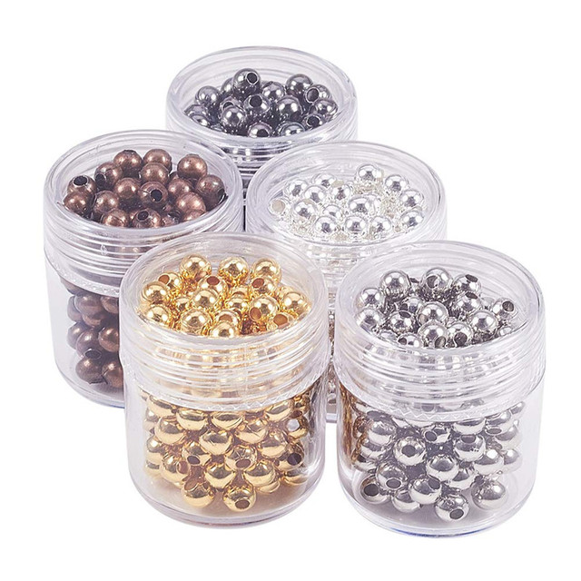 5 Box 2/3.2/4mm 5 Color Iron Round Spacer Beads Smooth Tiny Metal Stardust  Base Bead Spacers for Jewelry Making Findings F70 - AliExpress